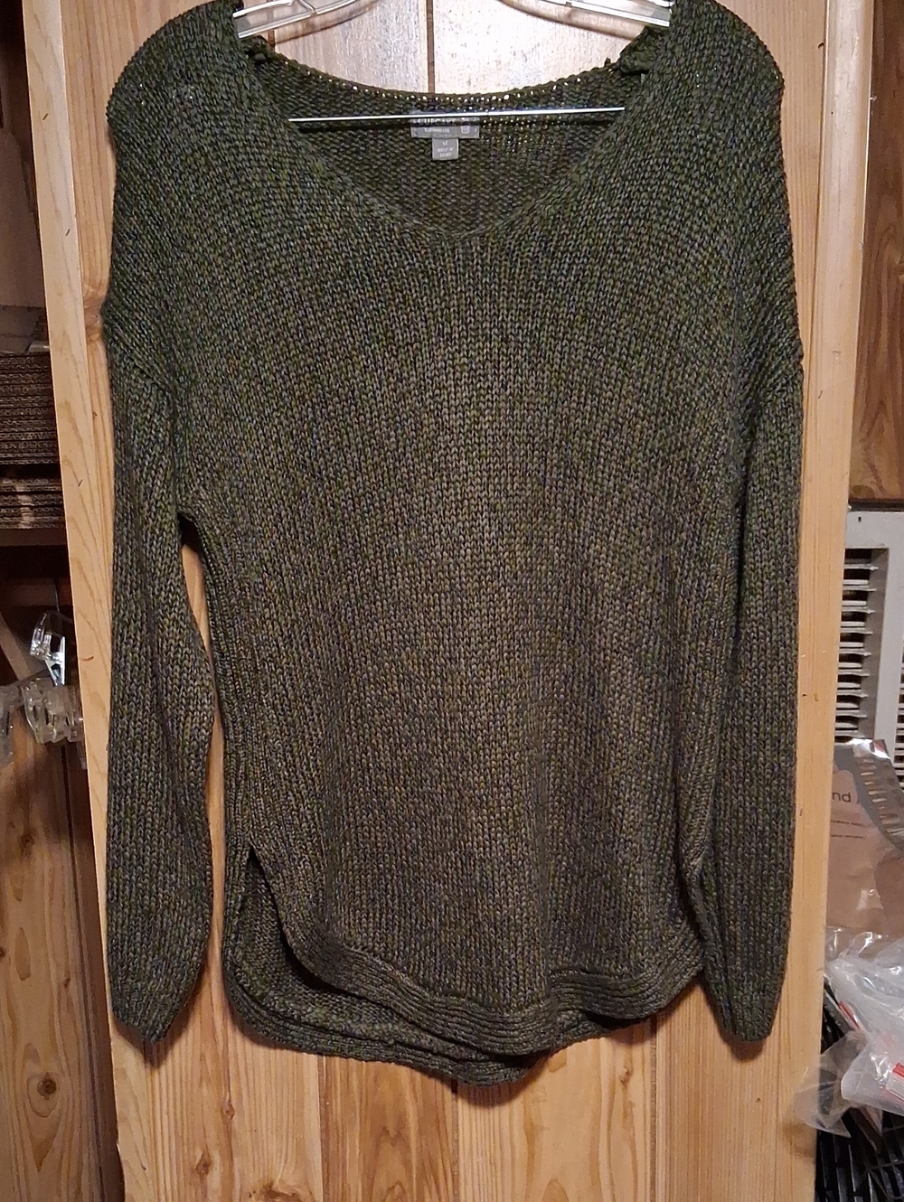 Cozy Olive Green Knit Cowl Sweater - Women
